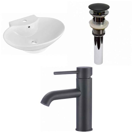 22.75-in. W Above Counter White Vessel Set For 1 Hole Center Faucet